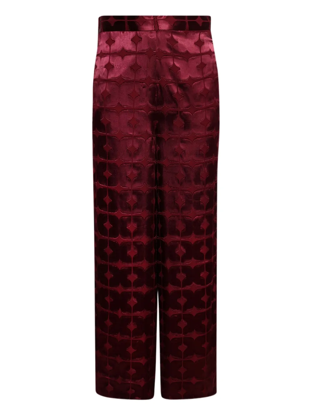 Dima Ayad geometric-pattern trousers | Red | Image 1