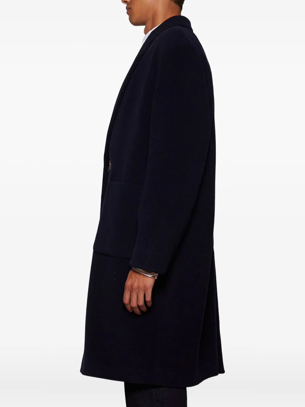 Doppiaa Double-breasted Patch-pocket Coat In Black