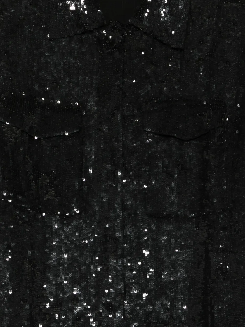 P.a.r.o.s.h Long Sleeve Top With Sequin Chest Pockets In Black