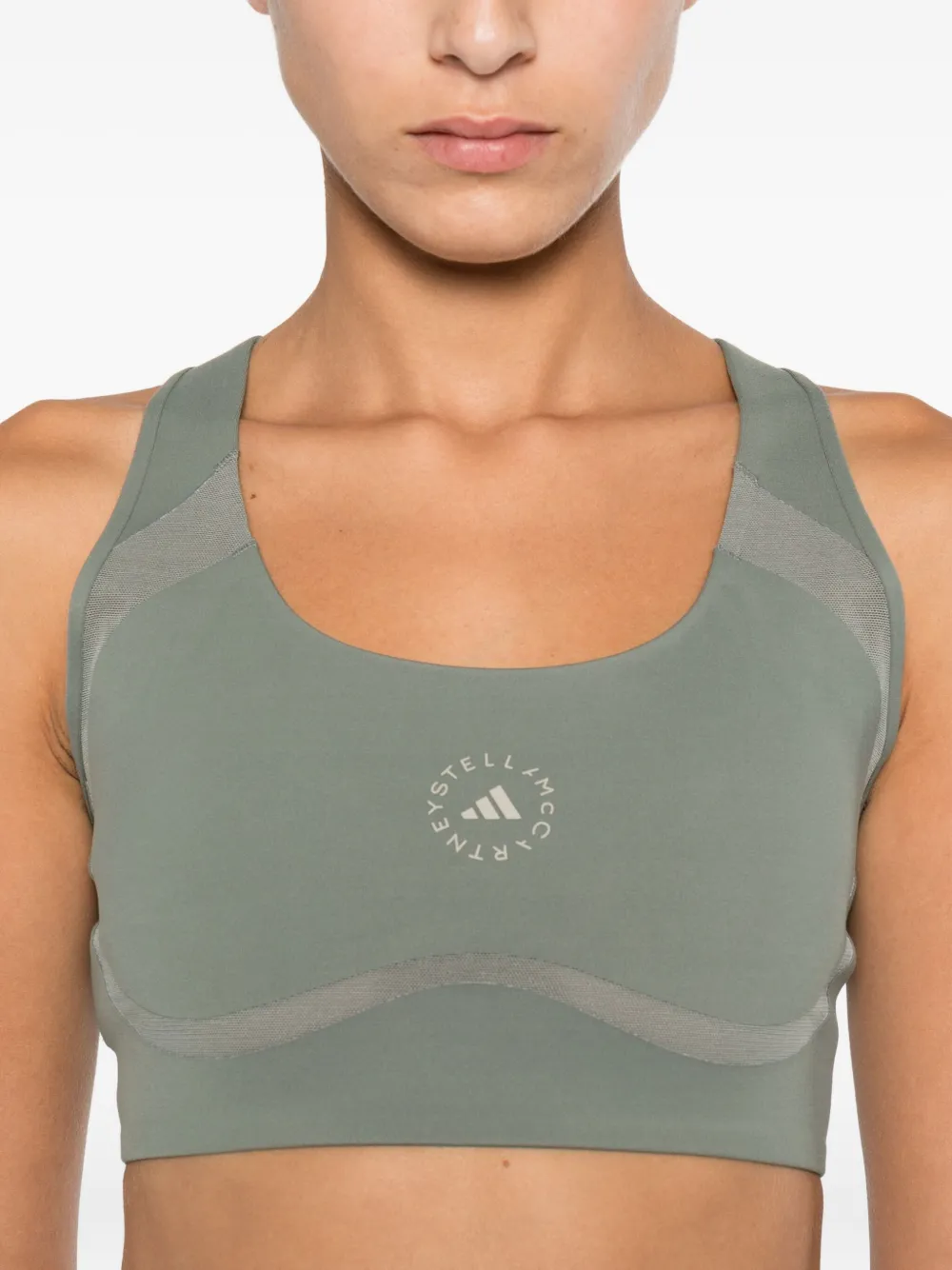 Adidas By Stella Mccartney Racer-back Sports Bra In Multi