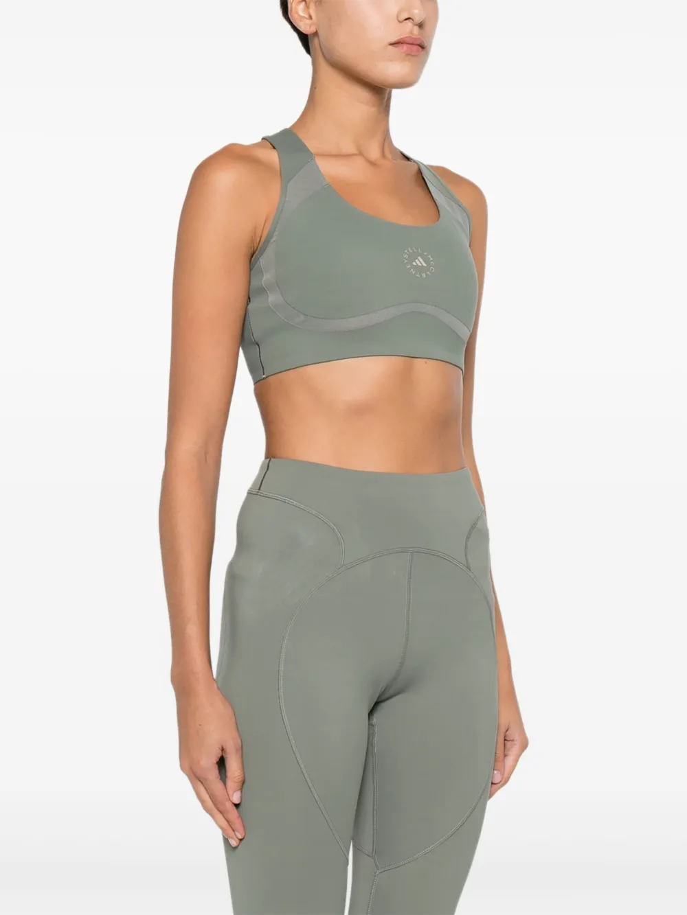 Adidas By Stella Mccartney Racer-back Sports Bra In Multi
