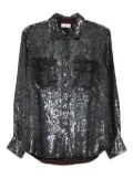 P.A.R.O.S.H. sequinned pocket shirt - Silver
