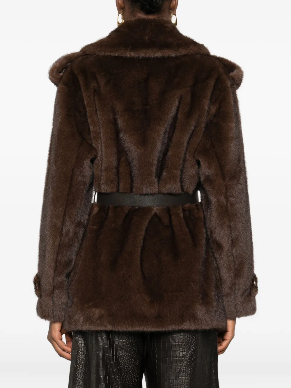 P.a.r.o.s.h Belted Double-breasted Coat In Brown