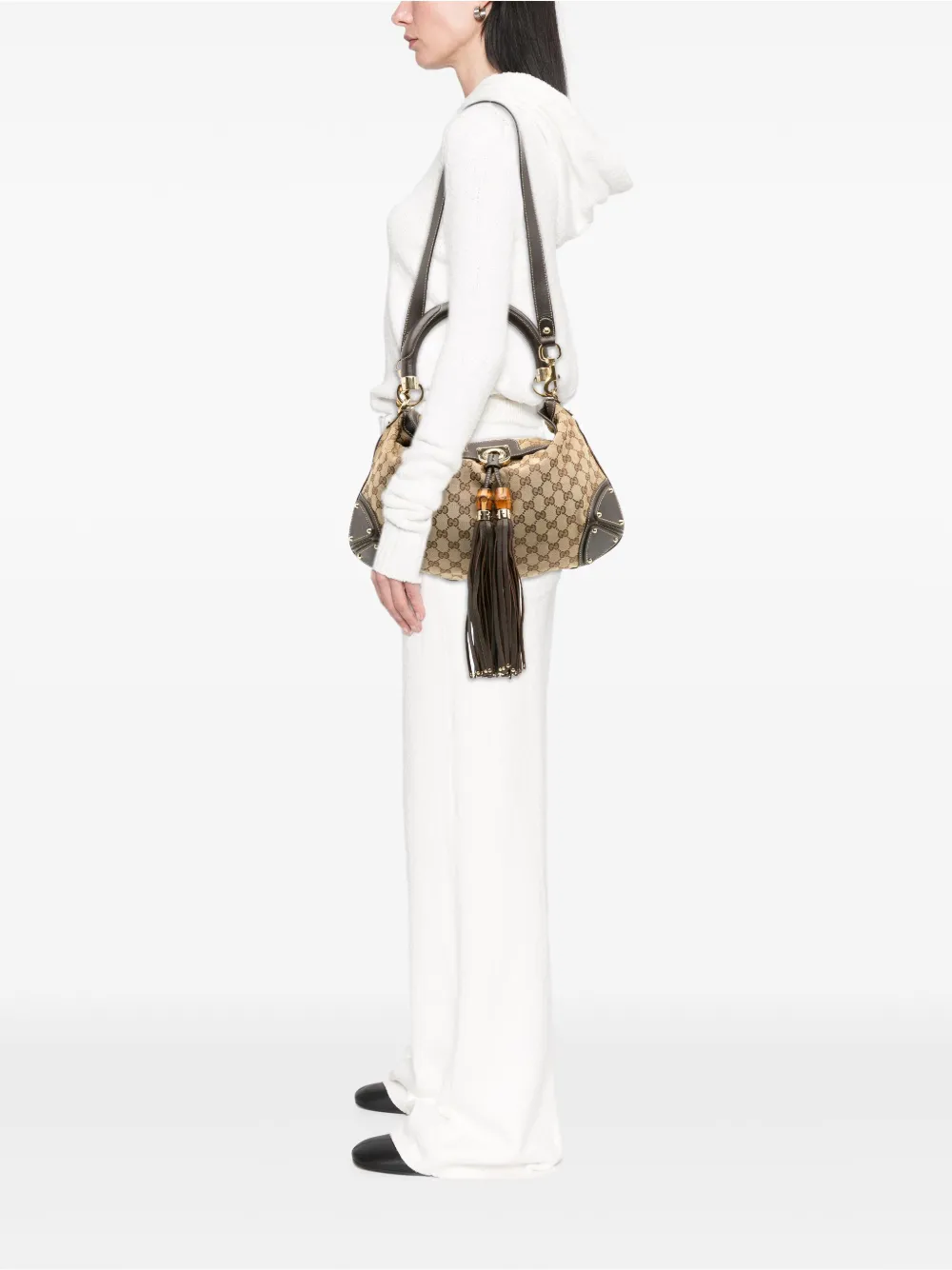 Gucci Pre-Owned 2016-2025 Medium GG Canvas Bamboo Indy Hobo satchel | Pre-Owned | Image 2