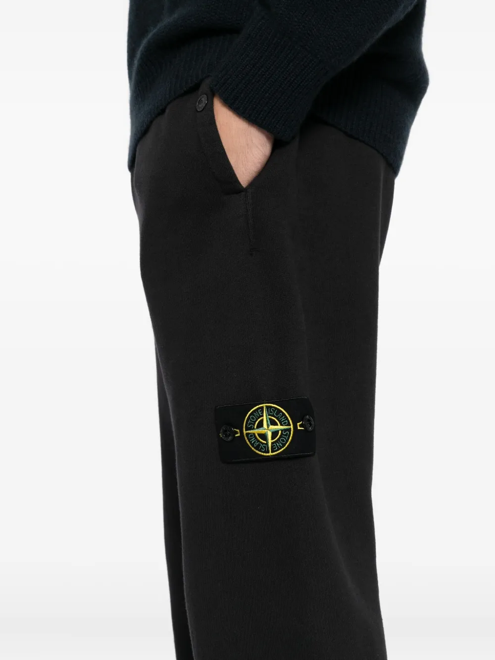 Stone Island Katoenen trainingsbroek Zwart