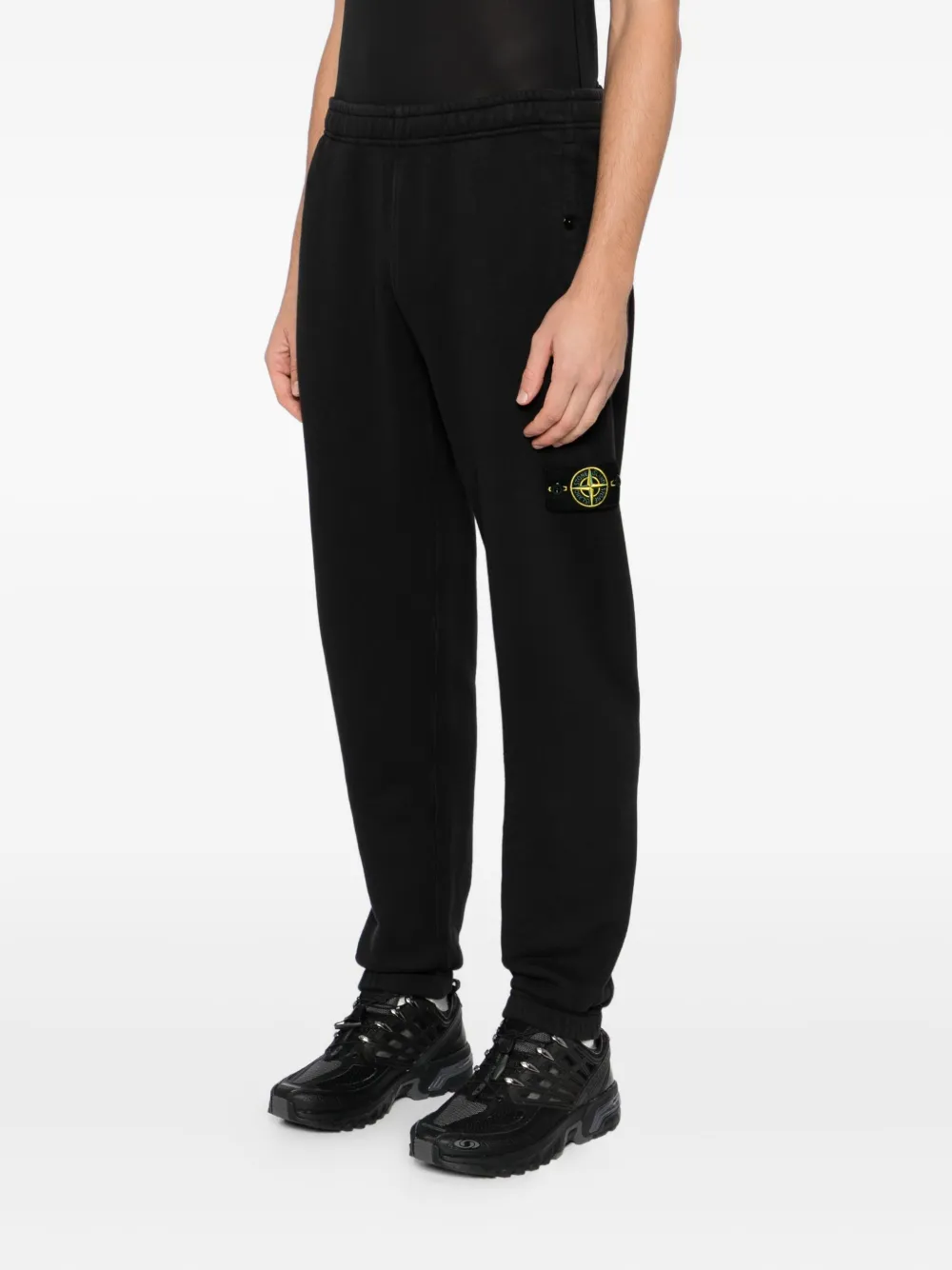 Stone Island Katoenen trainingsbroek Zwart