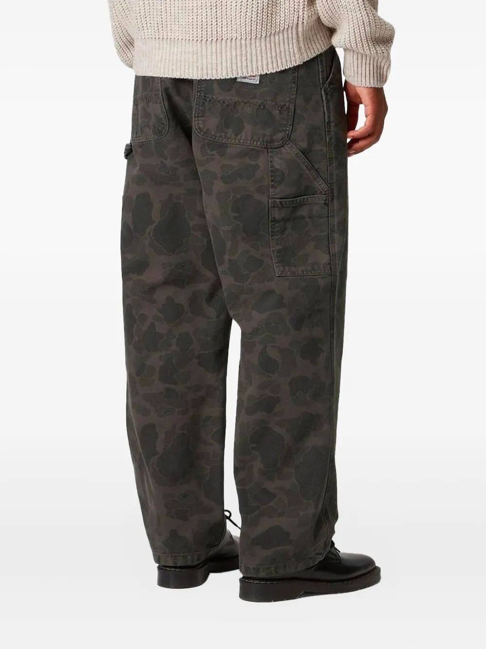 Carhartt Camouflage Cotton Trousers In Brown