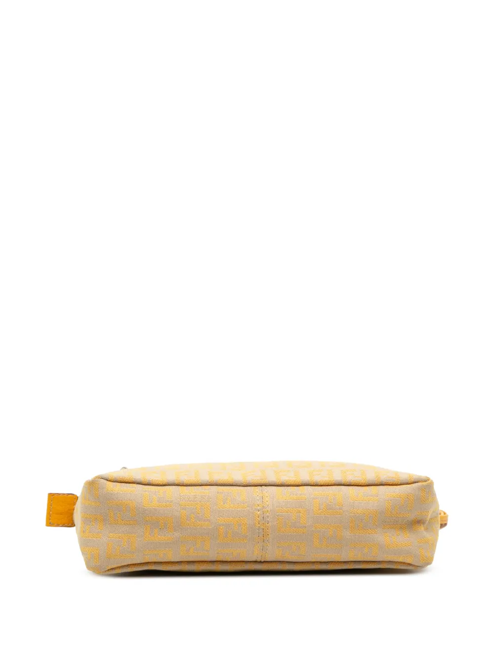 Pre-owned Fendi 2000-2010 Zucchino Canvas Triple Strap Pochette Shoulder Bag In Yellow