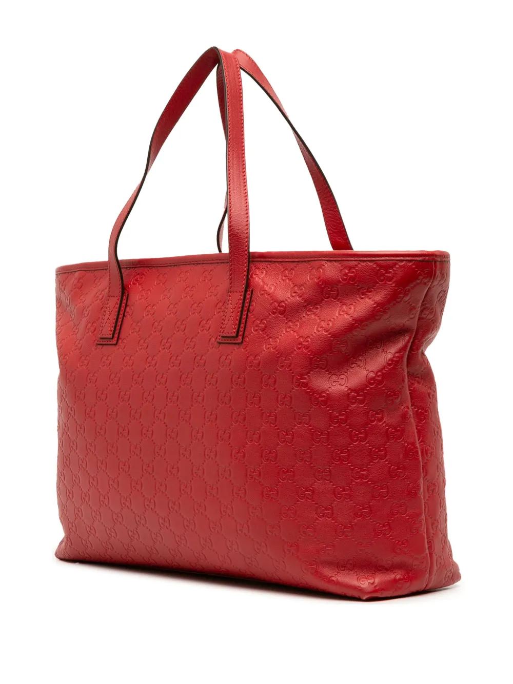 Pre-owned Gucci 2016-2025 Large Ssima Tote Bag In Red