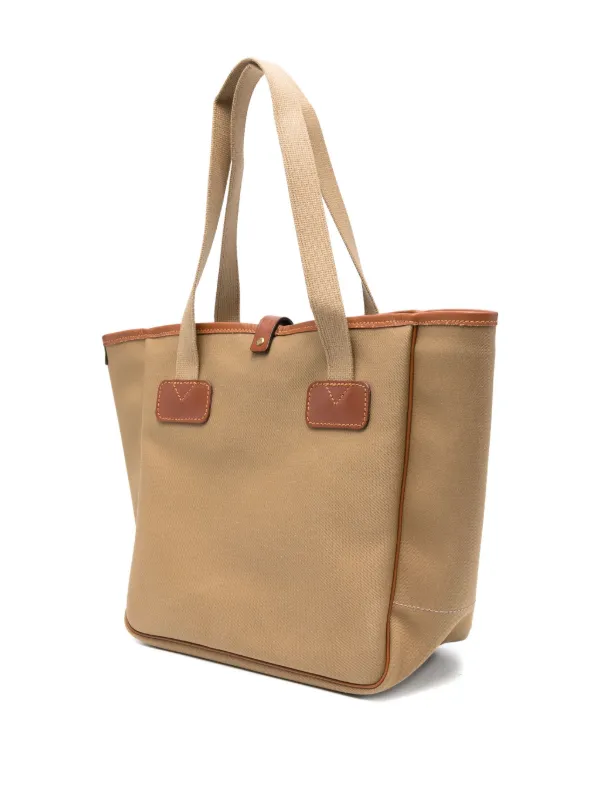 Brady トートバッグ ベージュ ブラウン BRADY leather-trimmed Tote Bag | Brown | FARFETCH