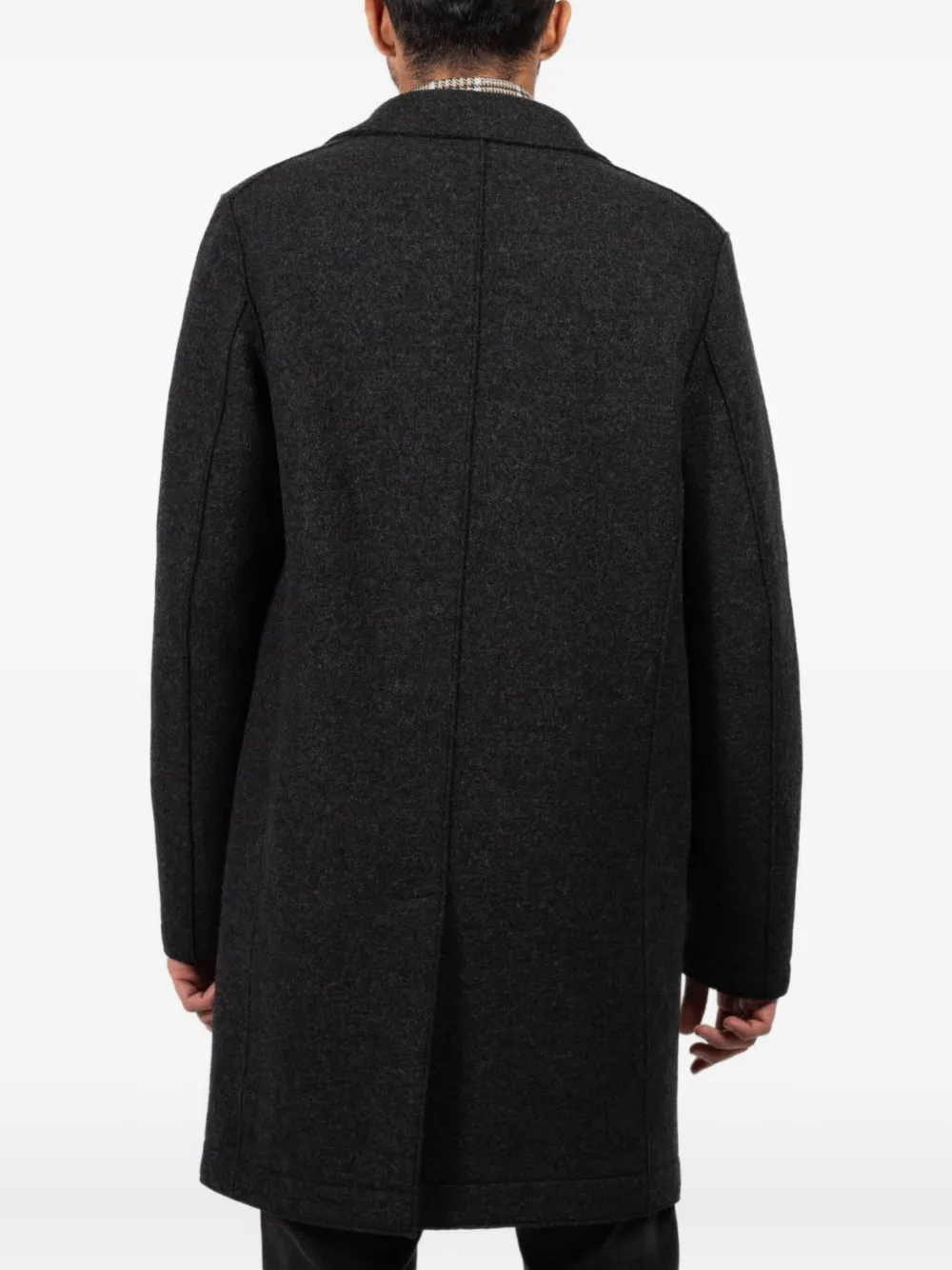 Harris Wharf London Wollen jas met enkele rij knopen Zwart