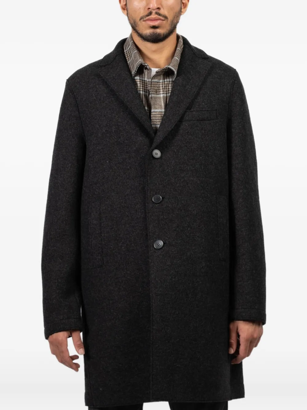 Harris Wharf London button wool single-breasted coat | Black | Image 1