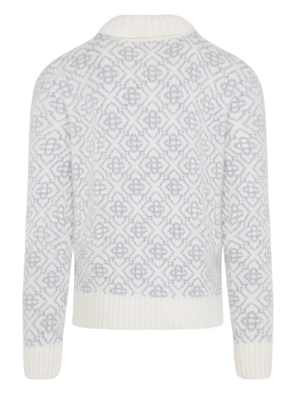 Casablanca Vest met ritssluiting en logopatroon - Wit
