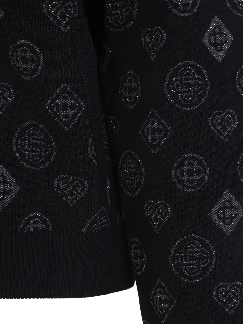 Casablanca Jack met logopatroon en rits Zwart