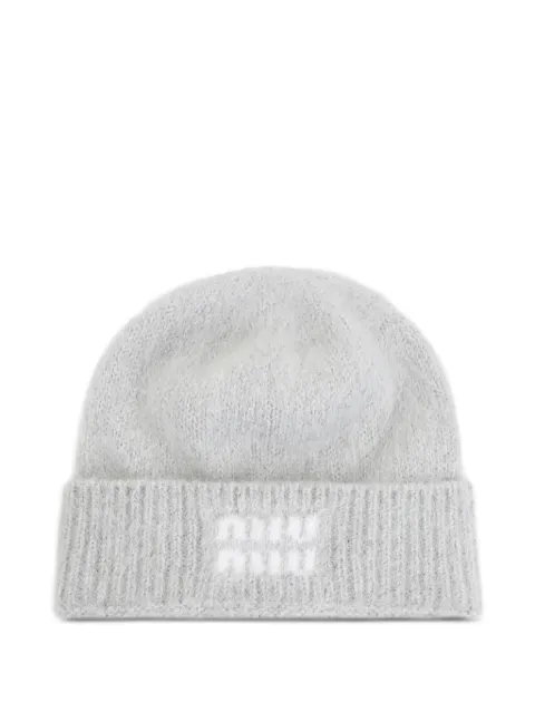Miu Miu logo-detail beanie hat 