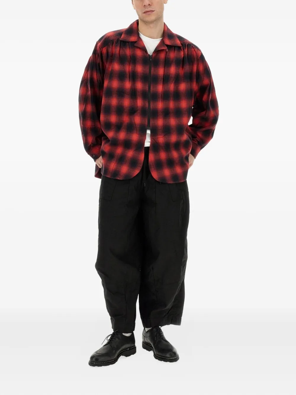 AIE plaid-check zip-up shirt | Image 2