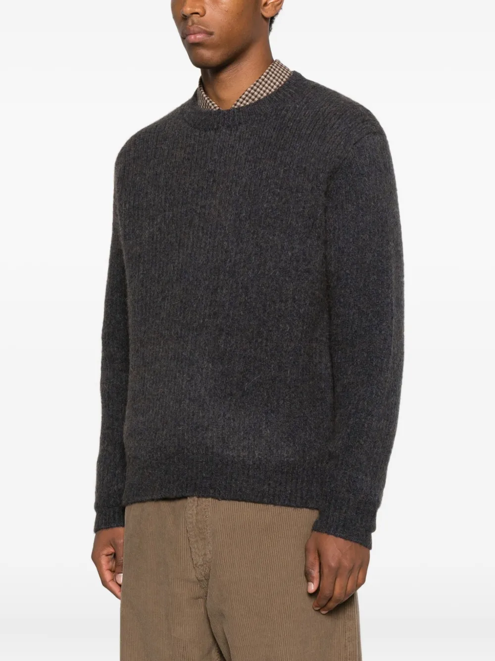 Sunflower Geribbelde sweater met ronde hals Blauw