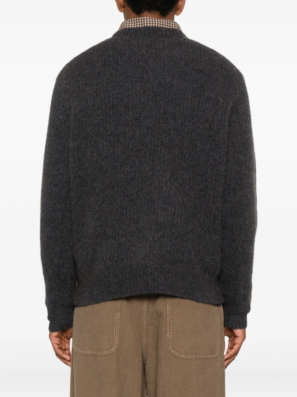 Sunflower Geribbelde sweater met ronde hals Blauw