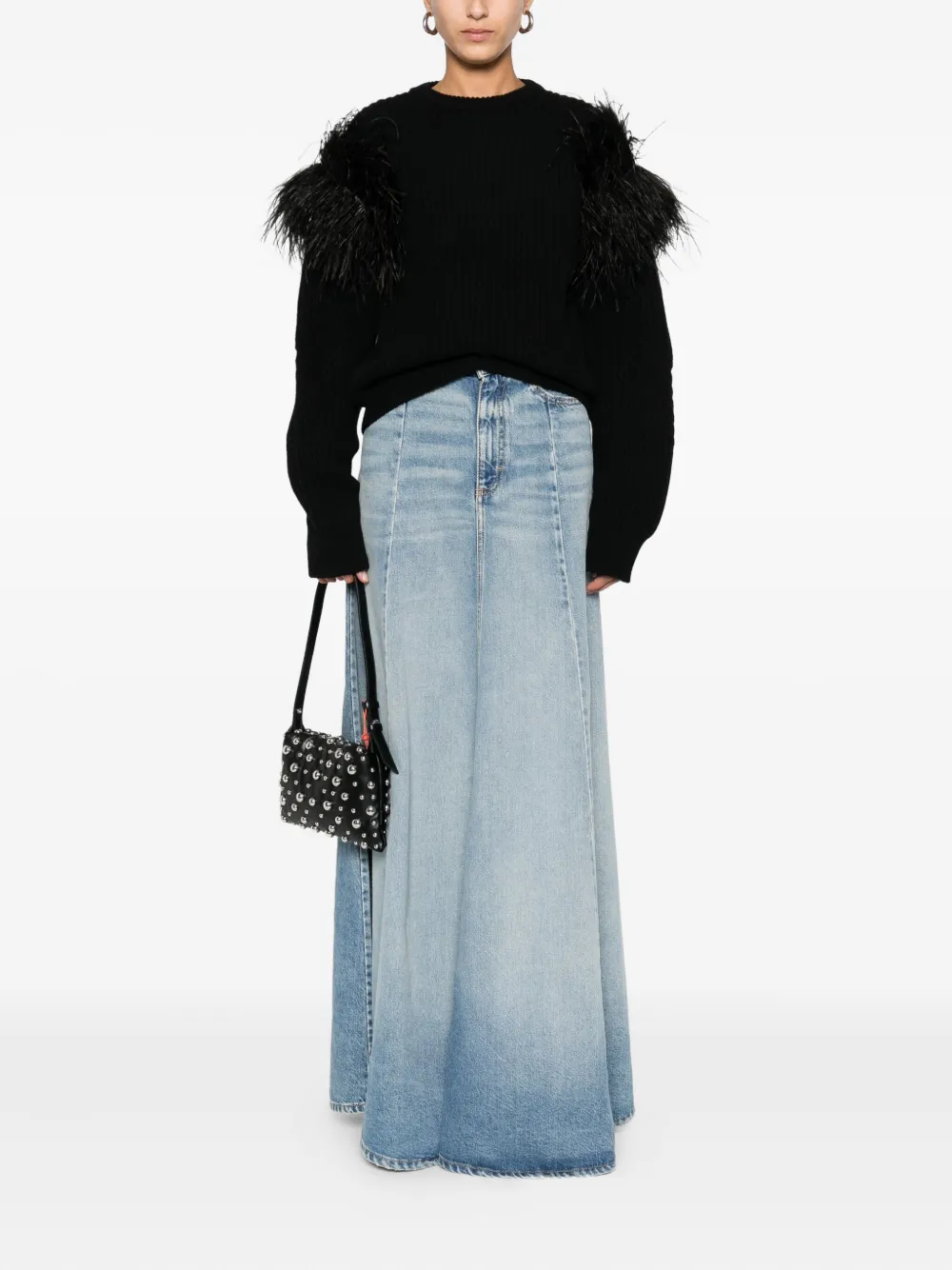 ICON DENIM تنورة جينز ماكسي بتصميم A | تنانير جينز | Image 2