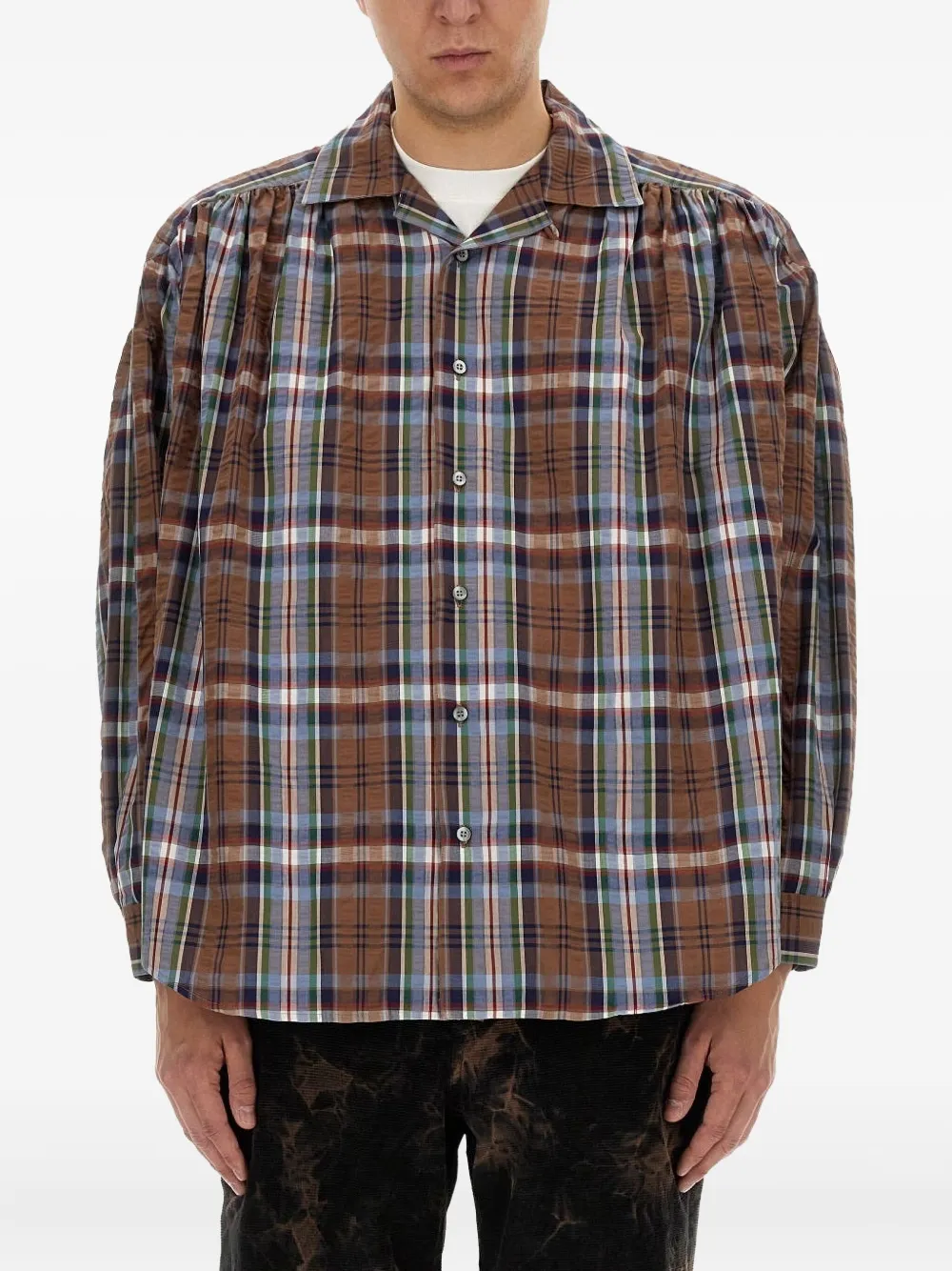 AIE checked cotton shirt | Blue | Image 1