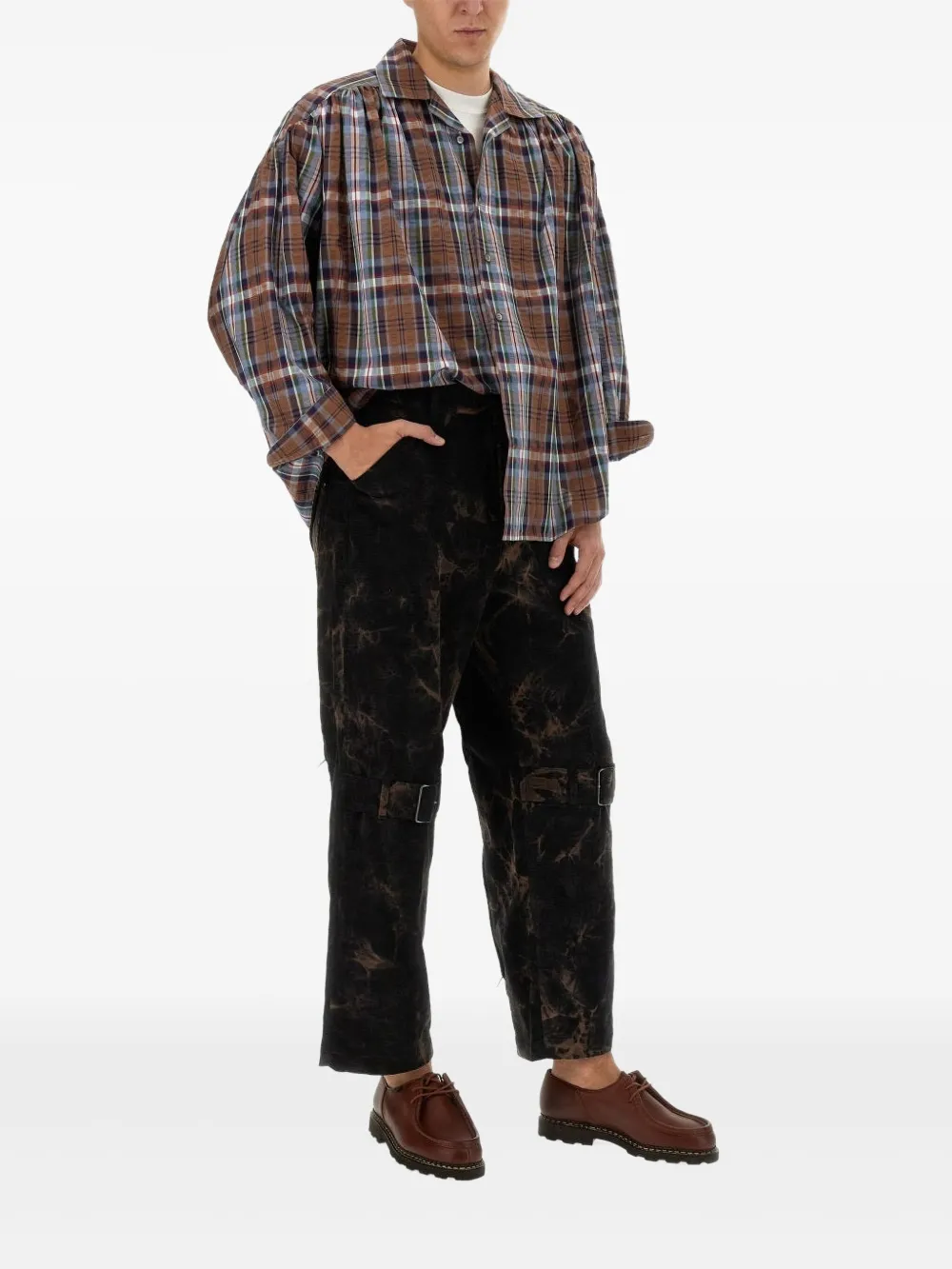 AIE Geruit katoenen overhemd - Blauw