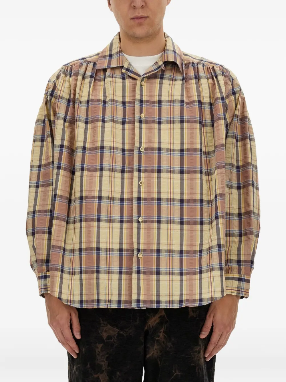 AIE checked cotton shirt | Yellow | Image 1