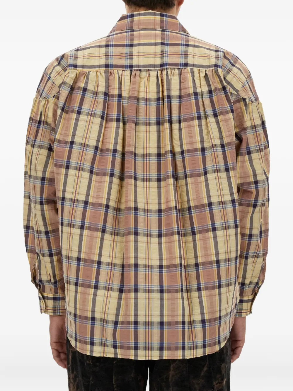 Aïe Aie Seersucker Cotton Shirt In Yellow