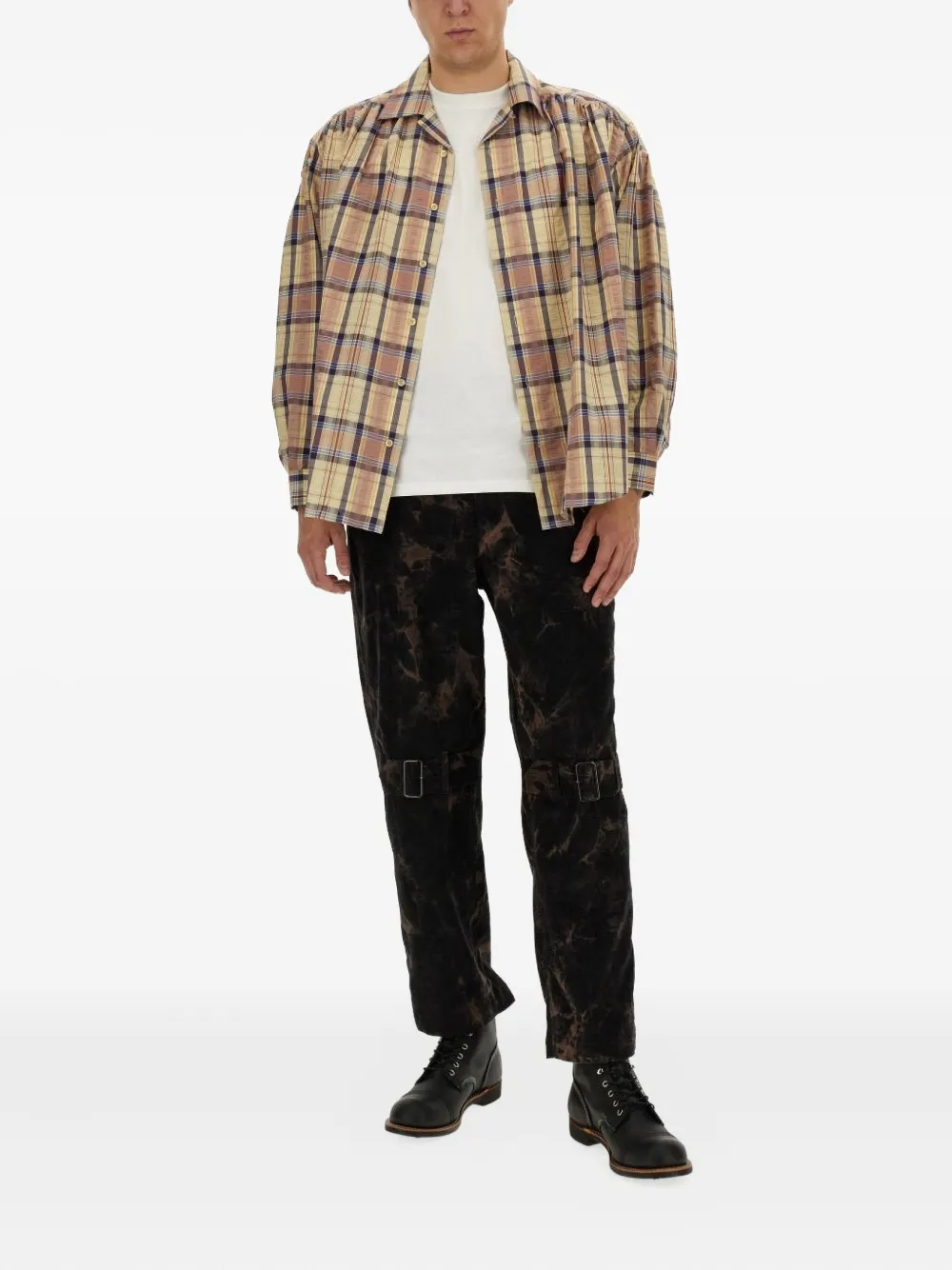 AIE Geruit katoenen overhemd - Geel