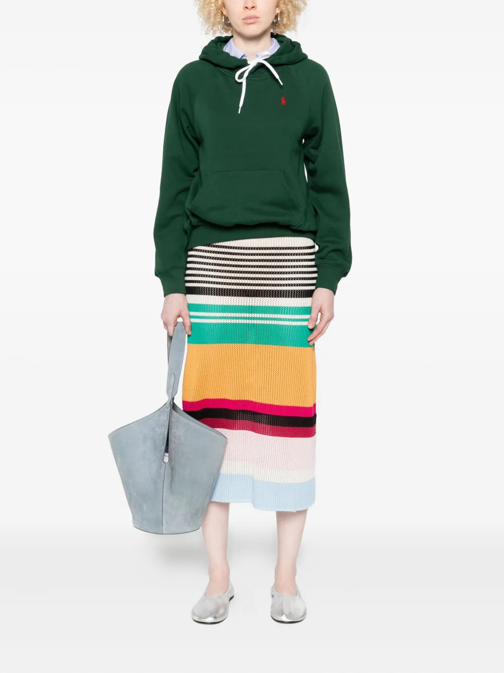 Polo Ralph Lauren Embroidered-logo Hoodie In Green