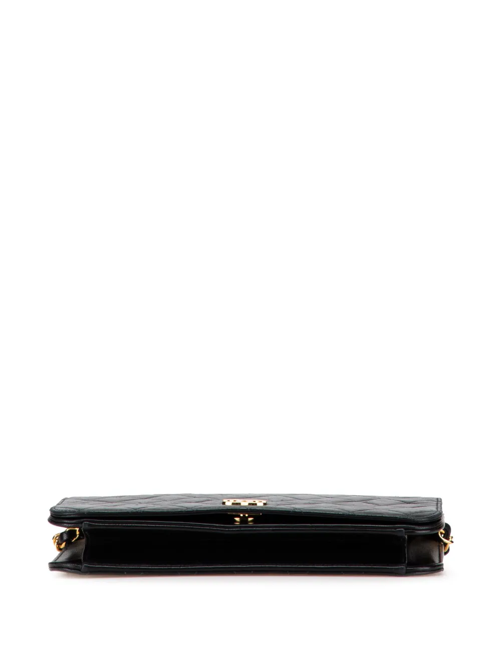 Pre-owned Chanel 1996-1997 Cc Quilted Lambskin Full Single Flap Crossbody Bag In Black