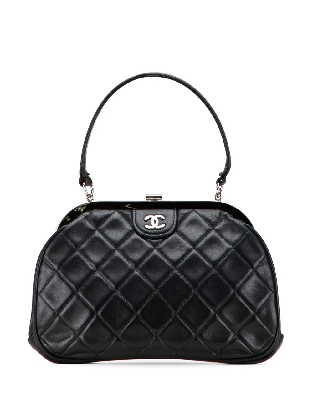 CHANEL Pre-Owned 1996-1997 ココマーク マトラッセ キスロック フレーム トップハンドル ハンドバッグ -