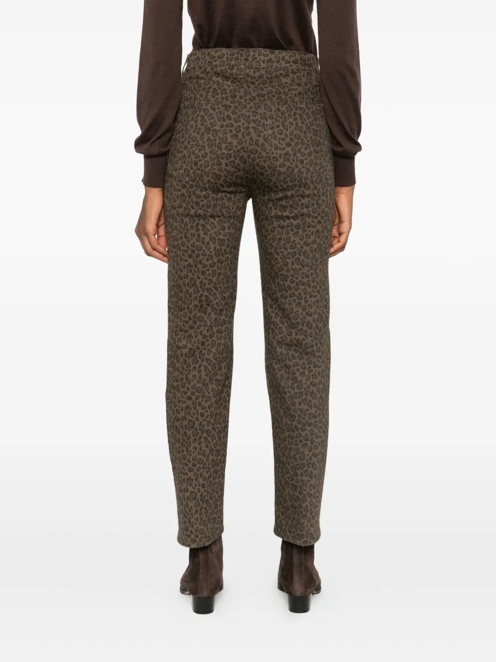 Frame Leopard-print Jeans In Brown