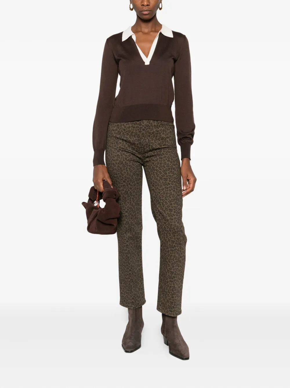 FRAME leopard-print jeans - Bruin