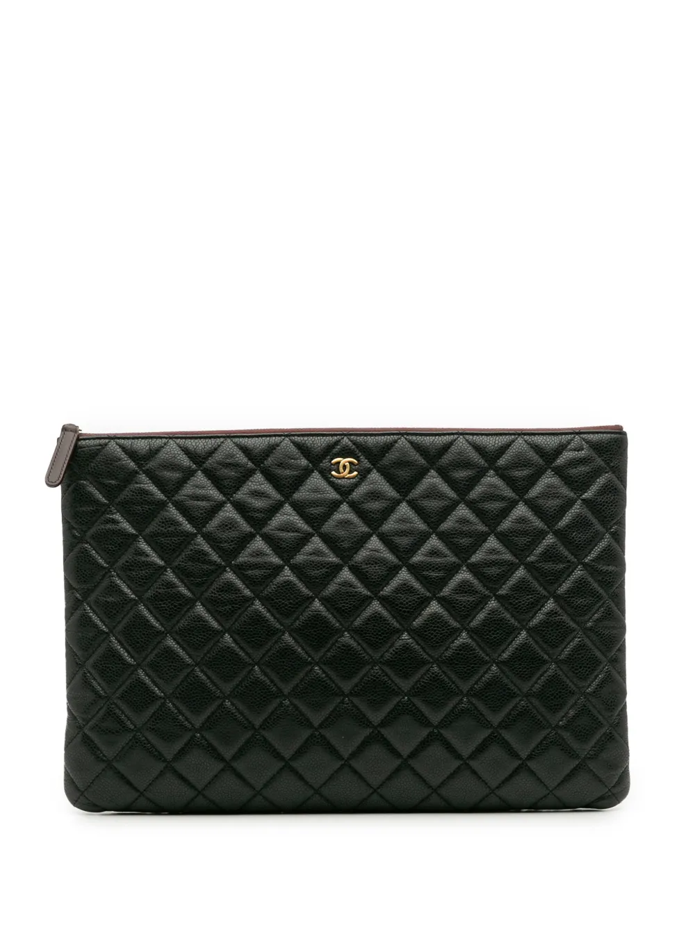 CHANEL Pre-Owned 2015-2016 Large Quilted Caviar O Case clutch bag - CHANEL Pre-Owned 2015-2016 Large Quilted Caviar O Case clutch bag -