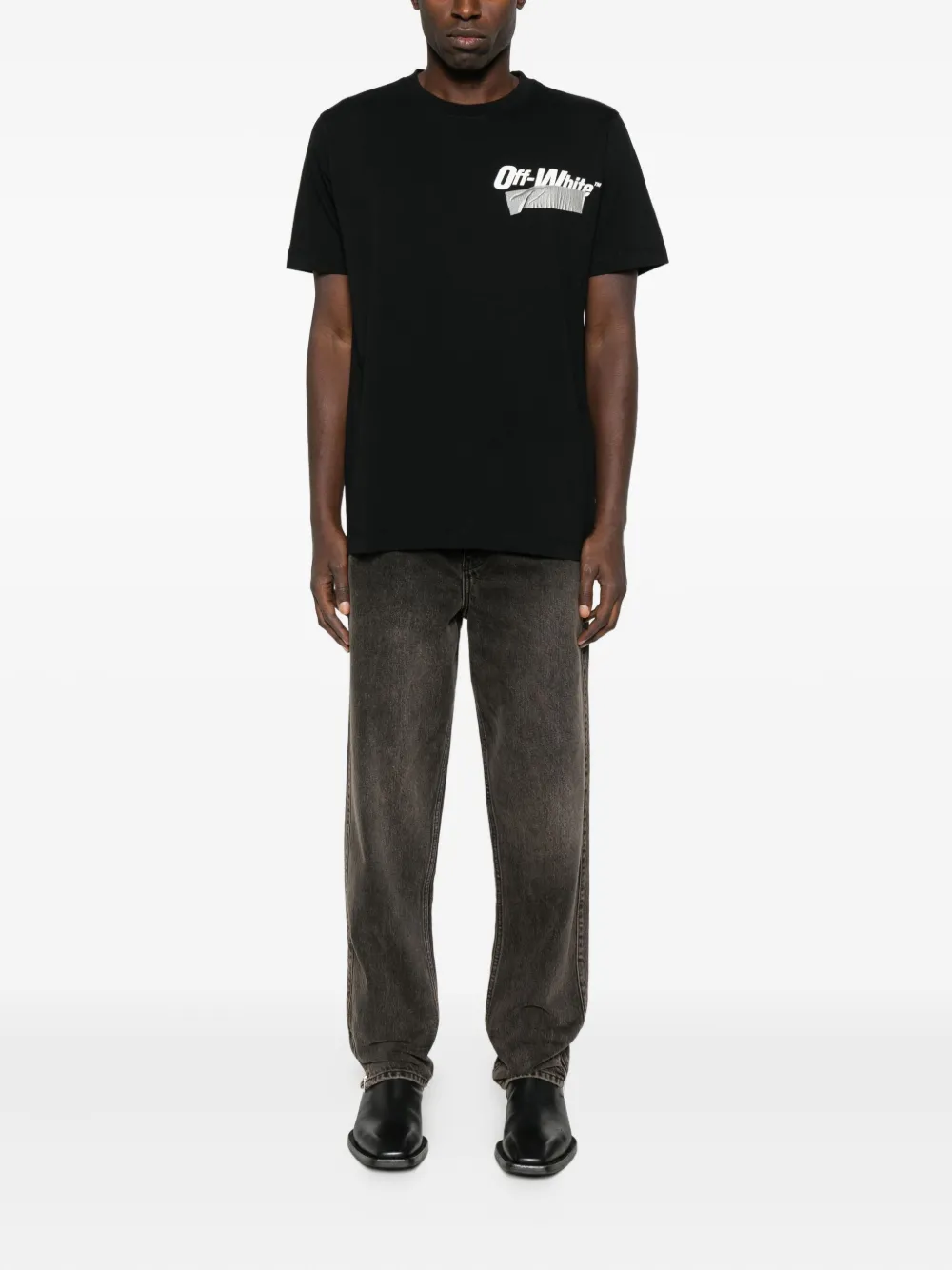 Off-White logo-print T-shirt - Zwart