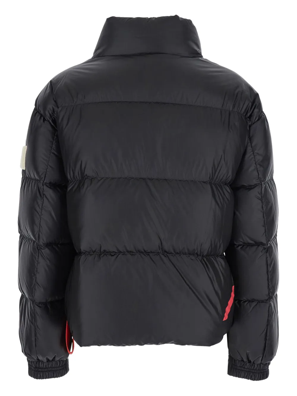 After Label Black Down Jacket With Logo Patch On The Sleeve In Tech Fabric Woman In Black