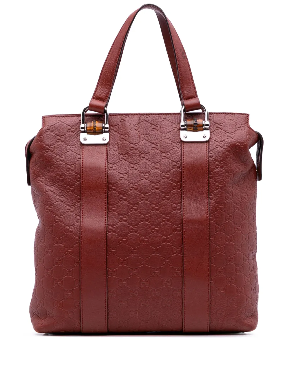 Gucci Pre-Owned 2016-2025 Guccissima Tender Bamboo Bar tote bag - レッド Gucci Pre-Owned 2016-2025 Guccissima Tender Bamboo Bar tote bag - レッド