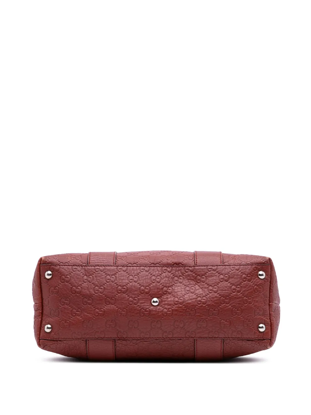 Pre-owned Gucci 2016-2025 Ssima Tender Bamboo Bar Tote Bag In Red