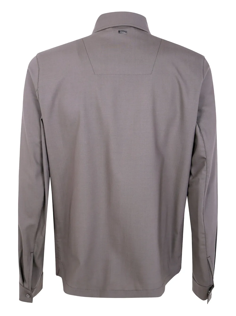 Herno Long Sleeve Jacket With Collared Neck And Pocket In Gray