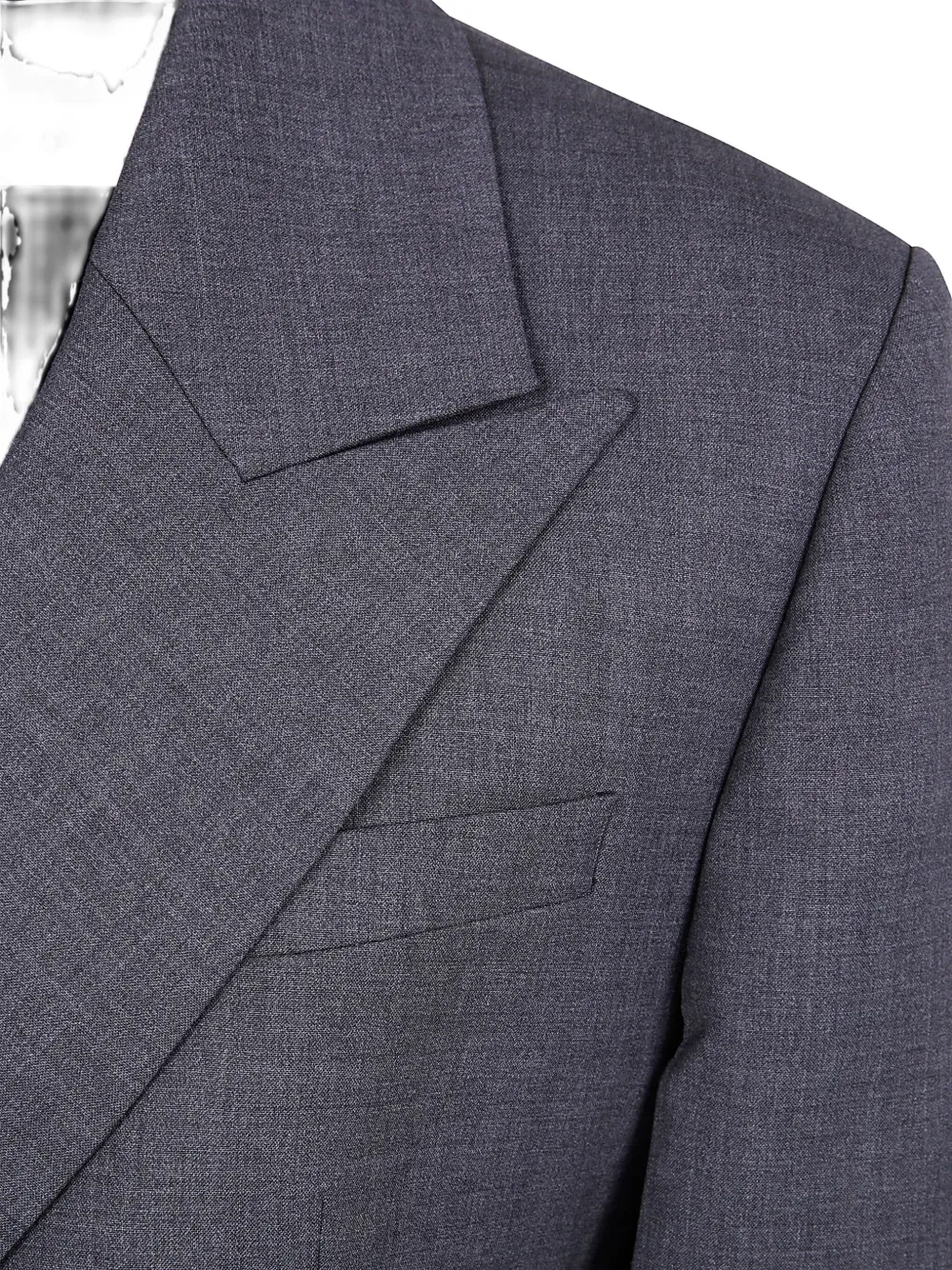 Rohe Grey Double-breasted Jacket With Peak Revers In Wool Stretch Woman In Gray