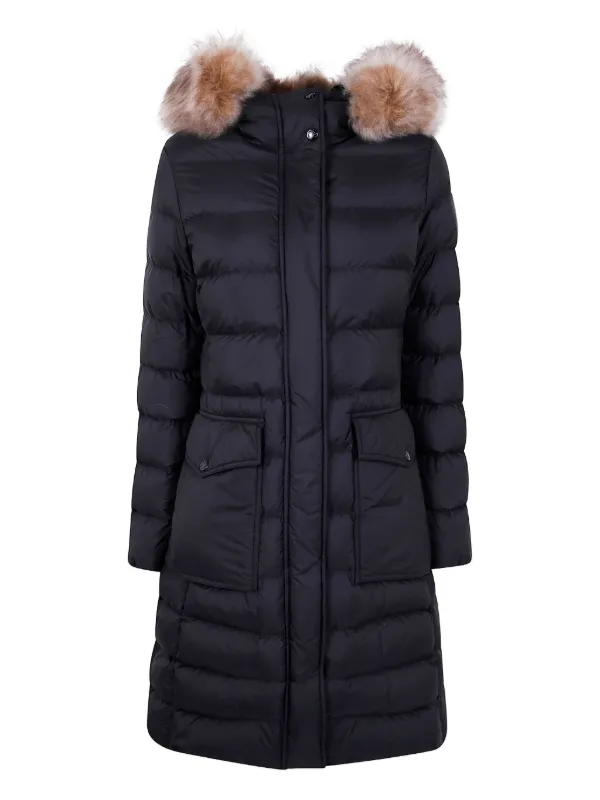 Moncler fur-trimmed Quilted Coat Black FARFETCH HK