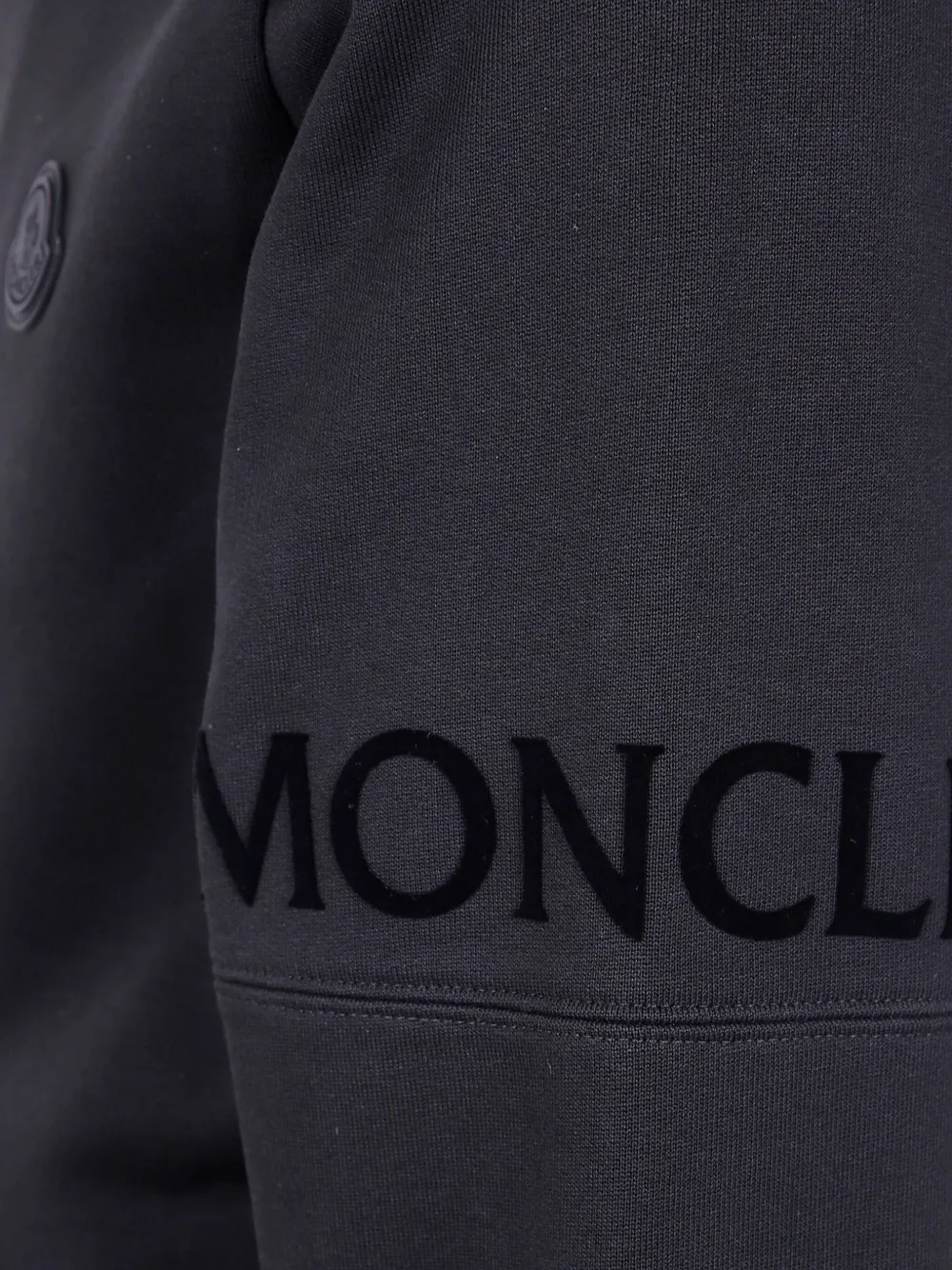 Moncler High Collar Sweatshirt With Ribbed Cuffs And Hem In Blue
