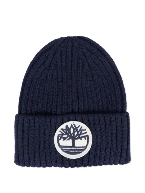 Timberland Kids ribbed logo-patch beanie