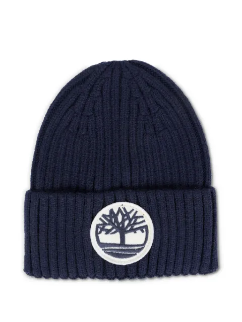 Timberland Kids ribbed logo-patch beanie