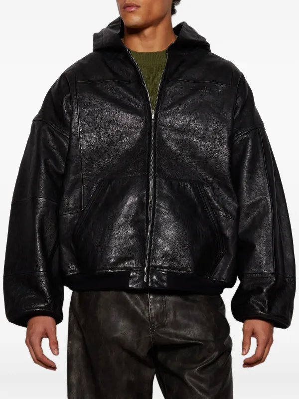 Alexander Wang Patchwork Hooded Jacket | Black | FARFETCH