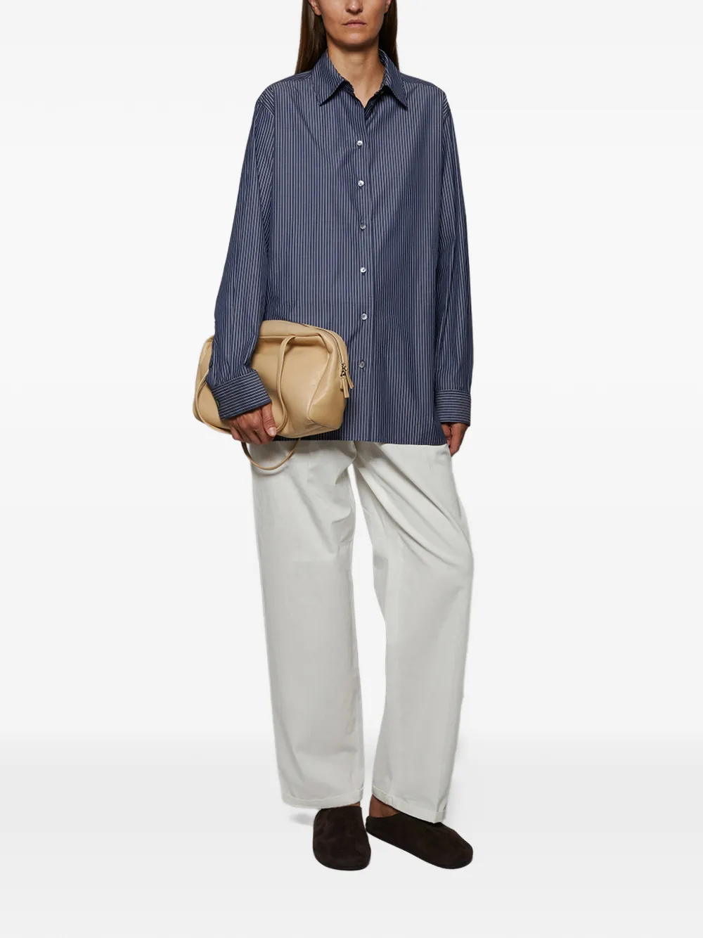 The Row Astra leren schoudertas - Beige