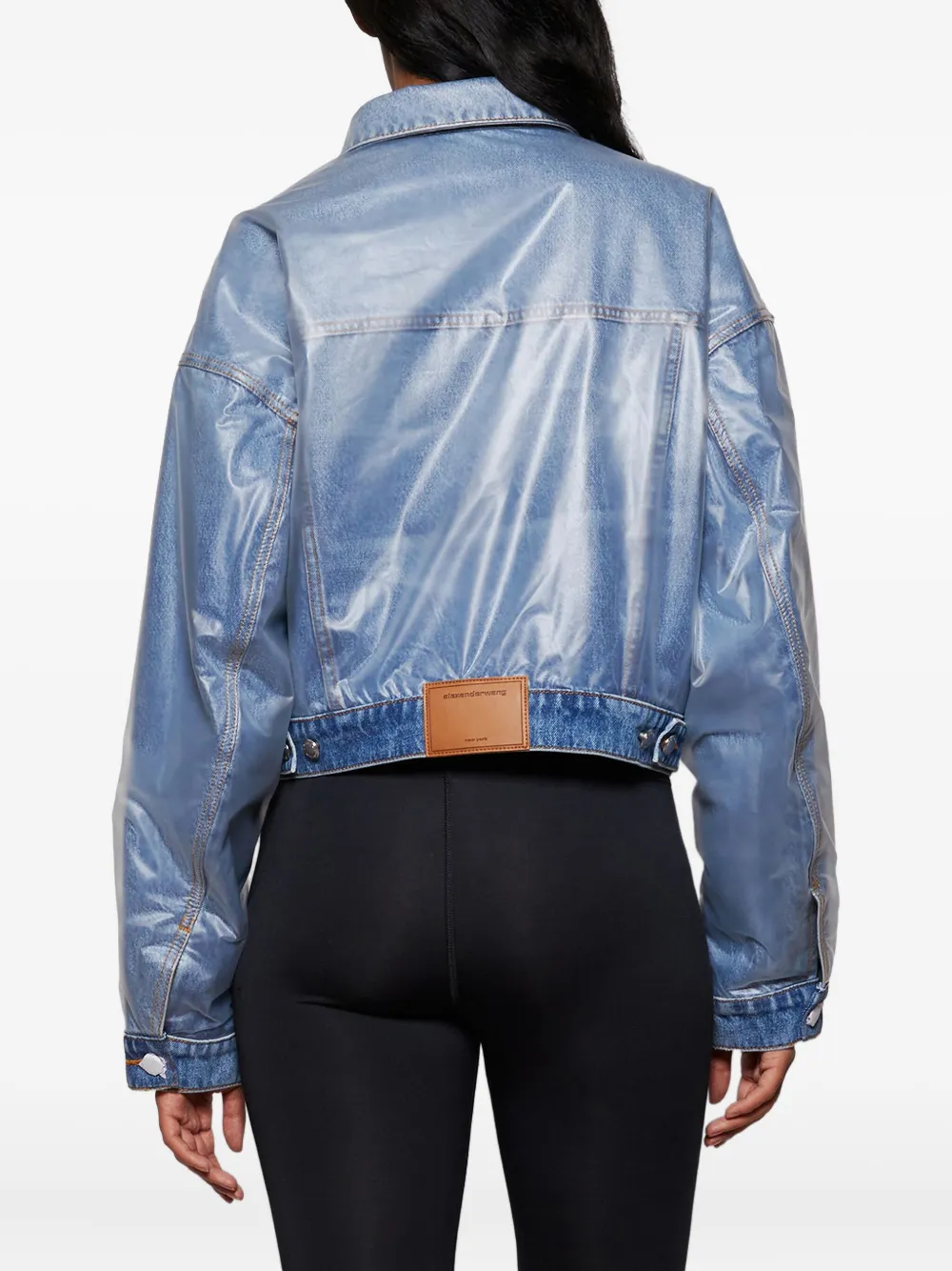 Alexander Wang Denim-effect Puffer Jacket In Blue