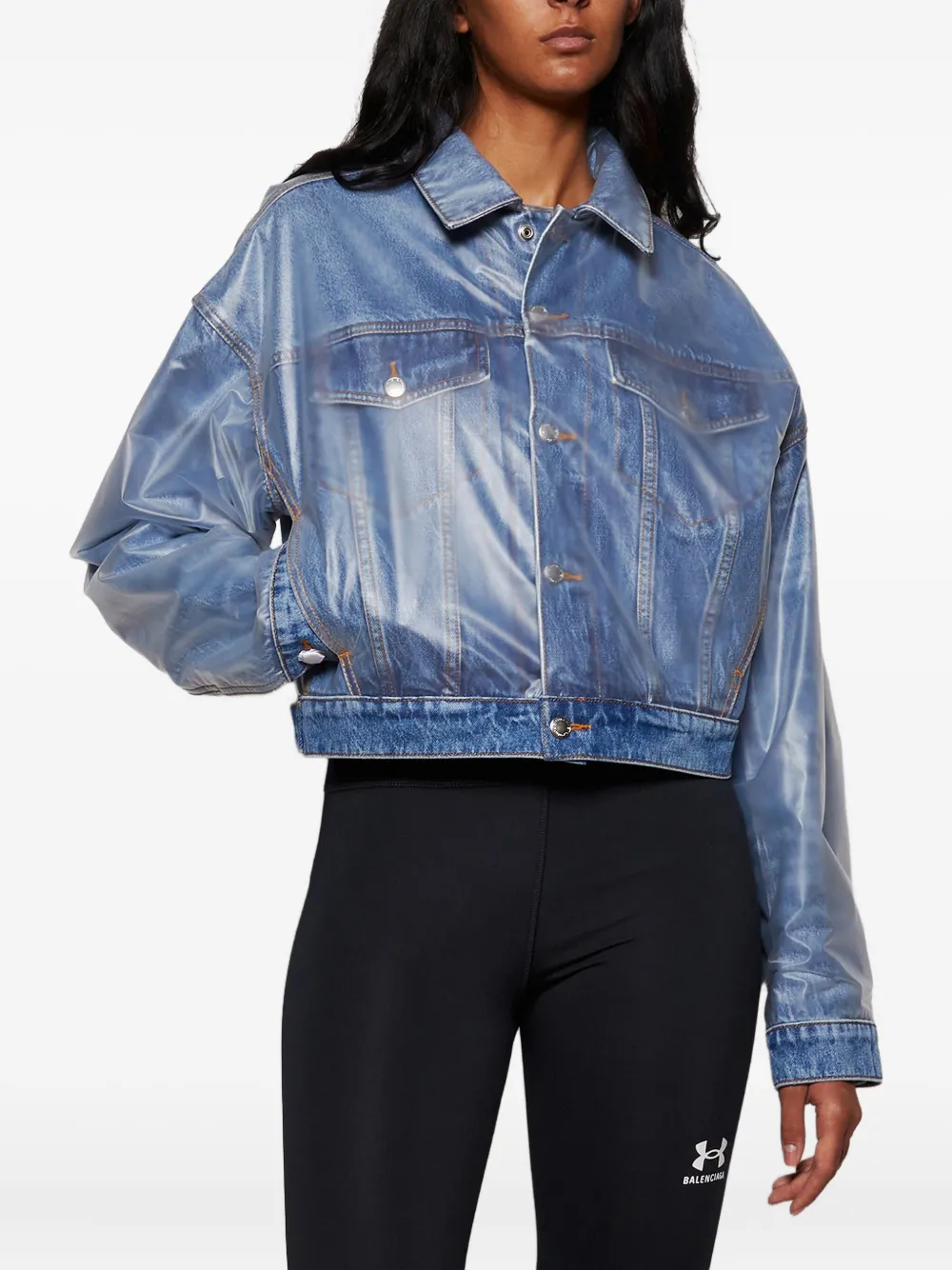 Alexander Wang Denim-effect Puffer Jacket In Blue