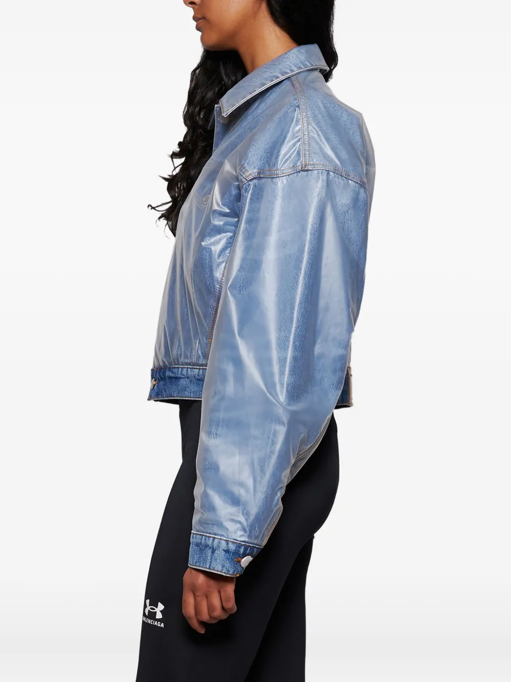Alexander Wang Denim-effect Puffer Jacket In Blue