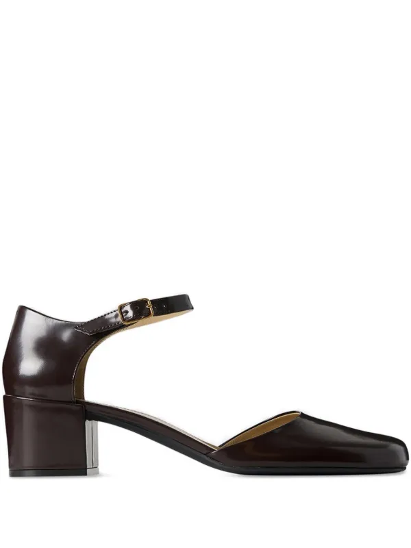 The Row Penelope Ankle-strap Heeled Pumps in Brown